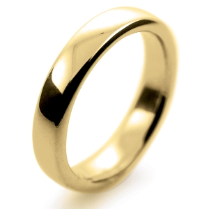  Slight Court Profile Wedding Rings - Yellow Gold